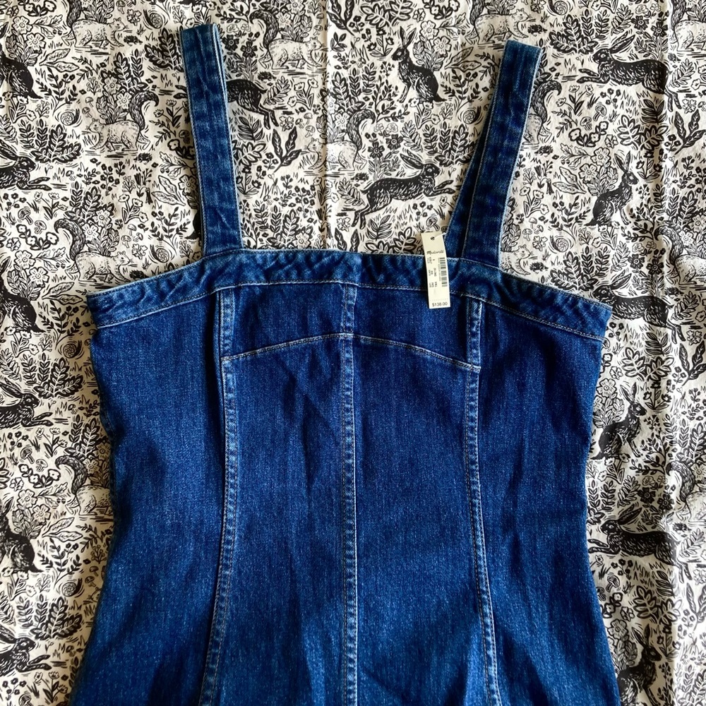 NWT Madewell Denim Dress with Fringed Hem